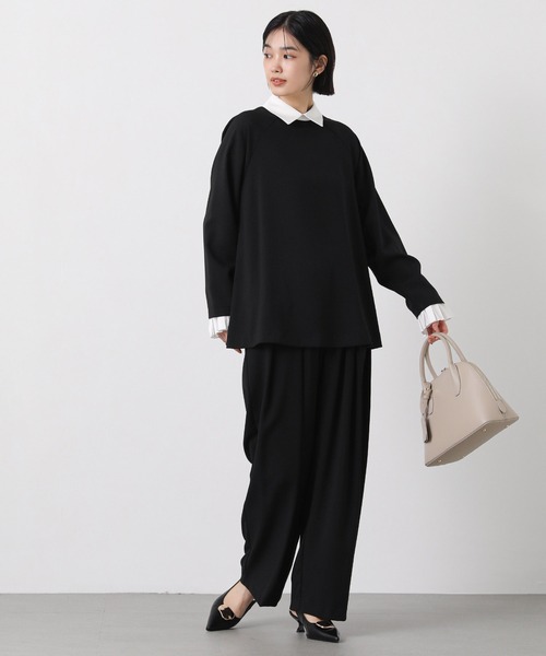 margaux ワイドパンツ パンツ ウエストロゴタックパンツ レディース