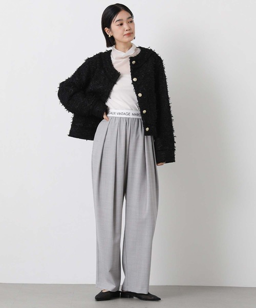 margaux ワイドパンツ パンツ ウエストロゴタックパンツ レディース
