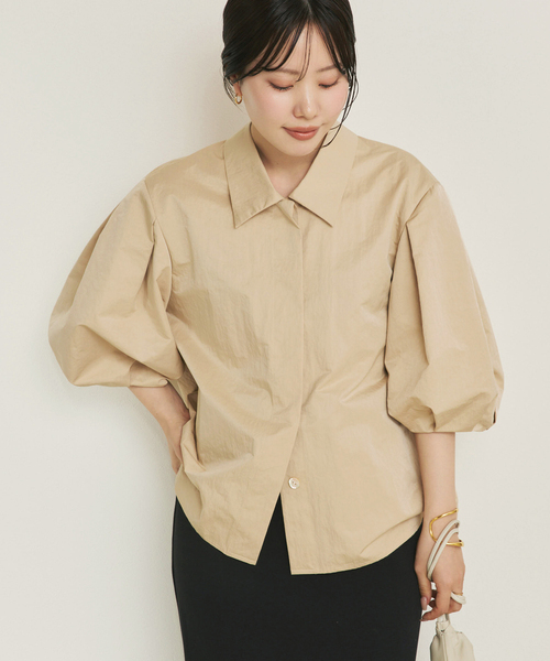 plage ブラウス　チュニック　シャツ plage（プラージュ） ブラウス シャツ Tuck Sleeves シャツ レディース