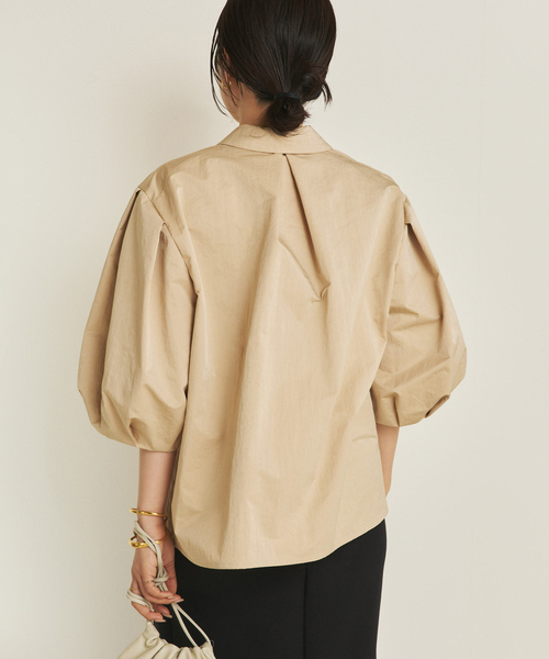 Plage コットンキュプラドビーブラウス plage（プラージュ） ブラウス シャツ Tuck Sleeves シャツ レディース