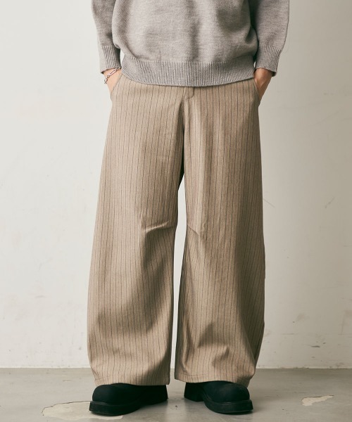 Shoowtime（ショウタイム） ワイドパンツ スラックス Pinstripe Baggy