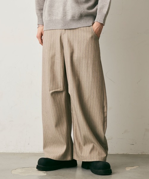 ア*ル様 BANANA REPUBLIC ストライプワイドスラックス バギーパン Shoowtime（ショウタイム） ワイドパンツ スラックス Pinstripe Baggy