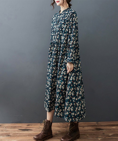 ワンピース フリル襟花柄ワンピース : ZOZOTOWN Yahoo!店 - 通販