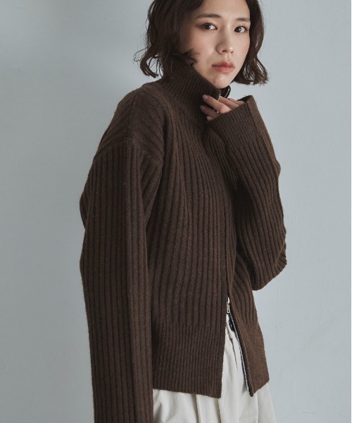 「feepur」 ニットカーディガン MEDIUM ブラウン レディース_画像9