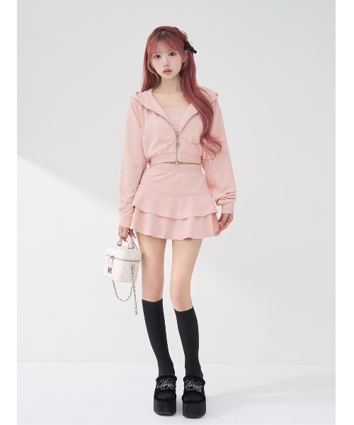 darich 厚底ベロアサンダル　ピンク M size Darich（ダーリッチ） サンダル ベロアロゴビジューサンダル