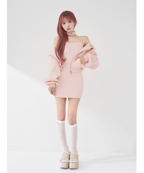 darich 厚底ベロアサンダル　ピンク M size Darich（ダーリッチ） サンダル ベロアロゴビジューサンダル
