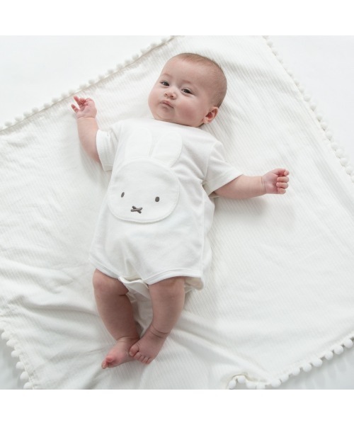 Miffy（ミッフィー） ベビー服 ロンパース 半袖ボディスーツ パイル