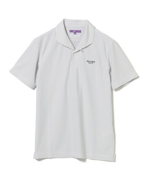 BEAMS GOLF ストライプポロシャツ　L パープルレーベル BEAMS GOLF（ビームス ゴルフ） ポロシャツ 半袖 PURPLE LABEL