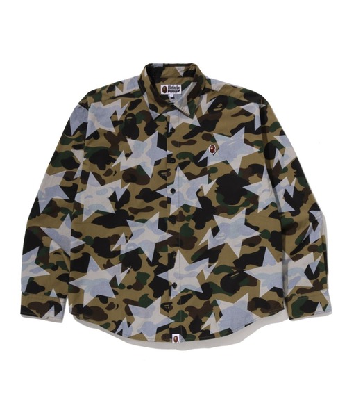 t*n様 ■A BATHING APE 迷彩 スター カモフラージュ柄 ポロシャ A BATHING APE（アベイシングエイプ） シャツ STA OVER PRINT 1ST CAMO
