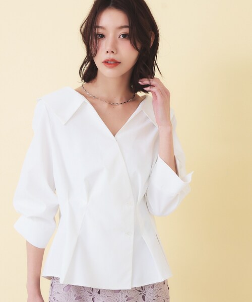 新品未使用 カシュクールブラウス index（インデックス） ブラウス シャツ カシュクールタックシャツ