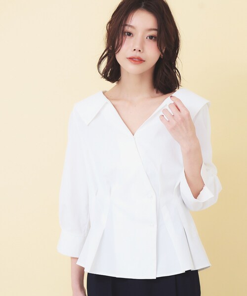 【chambre de charme iki】タックカフス 丸衿シャツ chambre de charme（シャンブルドゥシャーム）の「cdc ギンガム