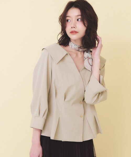 index（インデックス） ブラウス シャツ カシュクールタックシャツ