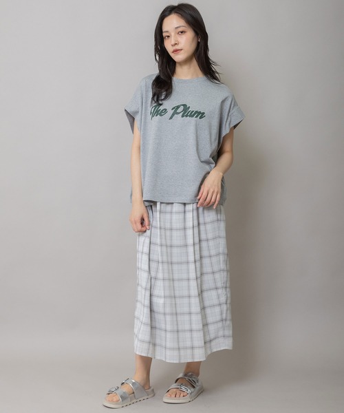 tシャツ The Plum”ロゴプリントタックスリーブTシャツ レディースの画像
