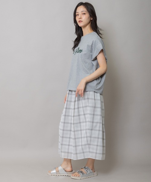 tシャツ The Plum”ロゴプリントタックスリーブTシャツ レディースの画像