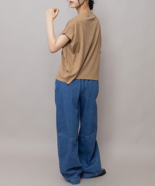 tシャツ The Plum”ロゴプリントタックスリーブTシャツ レディースの画像