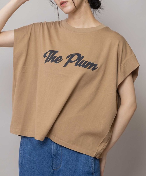 tシャツ The Plum”ロゴプリントタックスリーブTシャツ レディースの画像