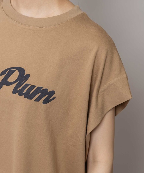 tシャツ The Plum”ロゴプリントタックスリーブTシャツ レディースの画像
