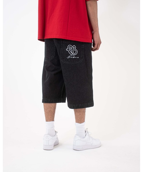 古着　￼FUBU ブラックデニム　ハーフパンツ　32 FUBU（フブ） デニムハーフパンツ 32 ブラック メンズ : ZOZOTOWN