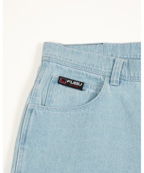 「FUBU」 デニムハーフパンツ 32 ブラック メンズ_画像4
