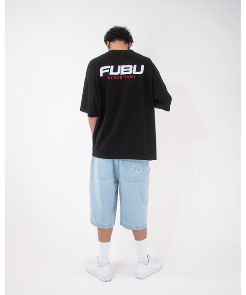 「FUBU」 デニムハーフパンツ 32 ブラック メンズ_画像8