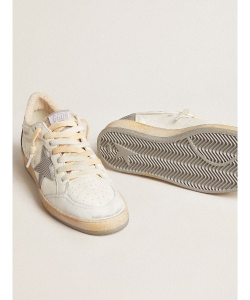 スニーカー Ball Star ナッパレザー ラバースター＆レザーヒールタブ（シルバー） メンズの画像