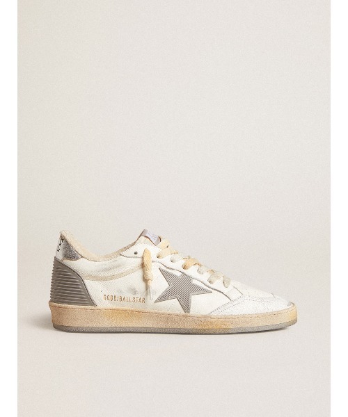 スニーカー Ball Star ナッパレザー ラバースター＆レザーヒールタブ（シルバー） メンズの画像