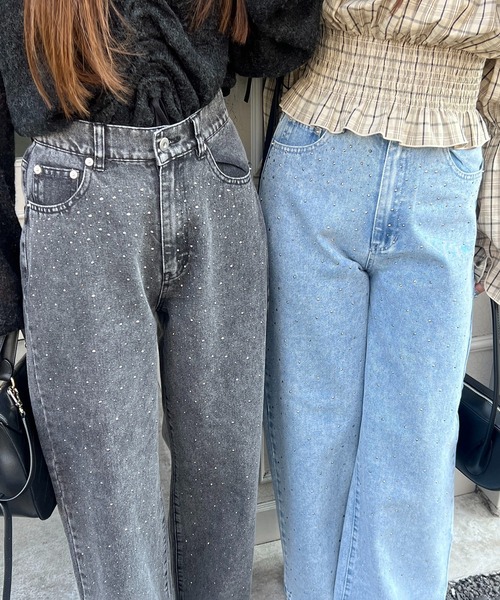 「continuer de NICE CLAUP」 デニムパンツ LARGE ブルー系その他 レディース_画像9