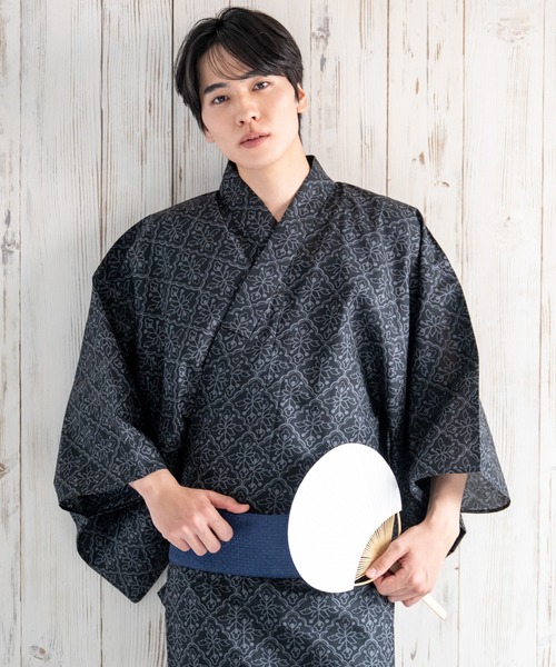 浴衣 「メンズ浴衣/選べる4タイプ」浴衣・角帯・雪駄 3点セット「粋夏浴衣」 メンズ