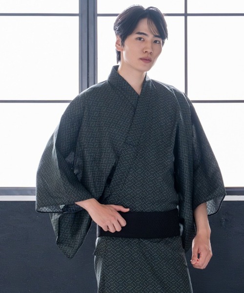 浴衣 「メンズ浴衣/選べる4タイプ」浴衣・角帯・雪駄 3点セット「粋夏浴衣」 メンズ_3