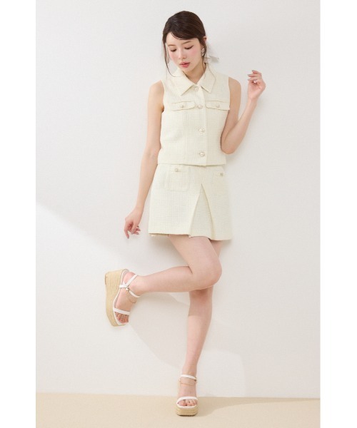 ベスト ジレ 「AKB48着用」ノースリーブツイードトップス　春服 夏服 レディース | rienda | 21