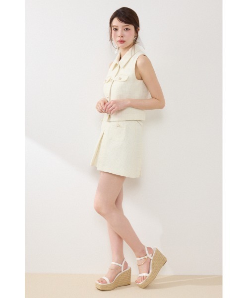 ベスト ジレ 「AKB48着用」ノースリーブツイードトップス　春服 夏服 レディース | rienda | 22