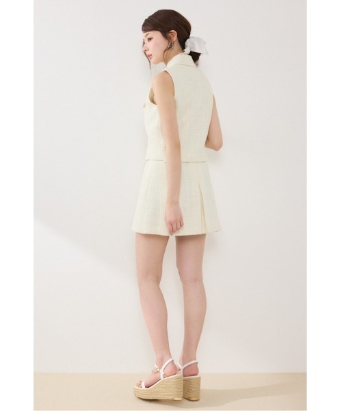 ベスト ジレ 「AKB48着用」ノースリーブツイードトップス　春服 夏服 レディース | rienda | 23