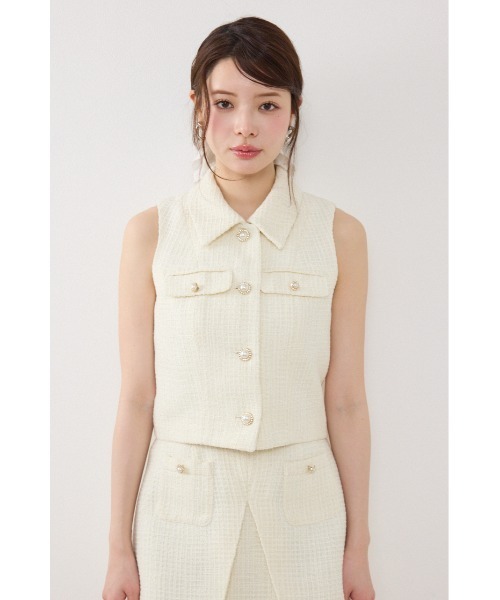 ベスト ジレ 「AKB48着用」ノースリーブツイードトップス　春服 夏服 レディース | rienda | 20