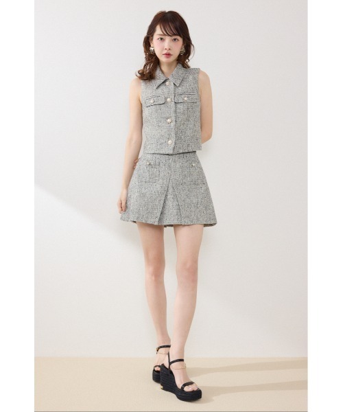 ベスト ジレ 「AKB48着用」ノースリーブツイードトップス　春服 夏服 レディース | rienda | 14