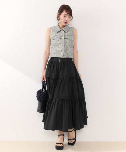 ベスト ジレ 「AKB48着用」ノースリーブツイードトップス　春服 夏服 レディース | rienda | 08
