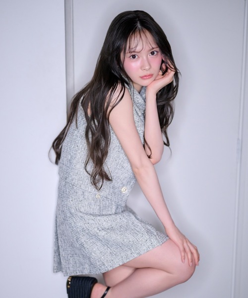 ベスト ジレ 「AKB48着用」ノースリーブツイードトップス　春服 夏服 レディース | rienda | 04