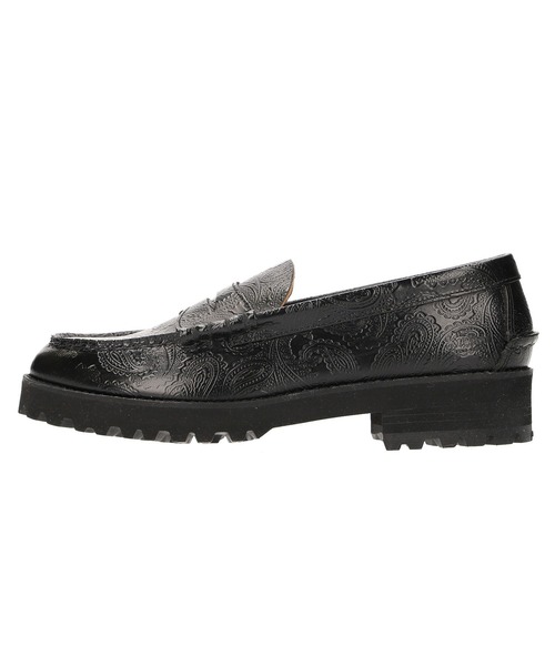 ローファー (The Kenford Fineshoes)TANK SOLE LOAFERSBLACK PAISLEY レディースの画像