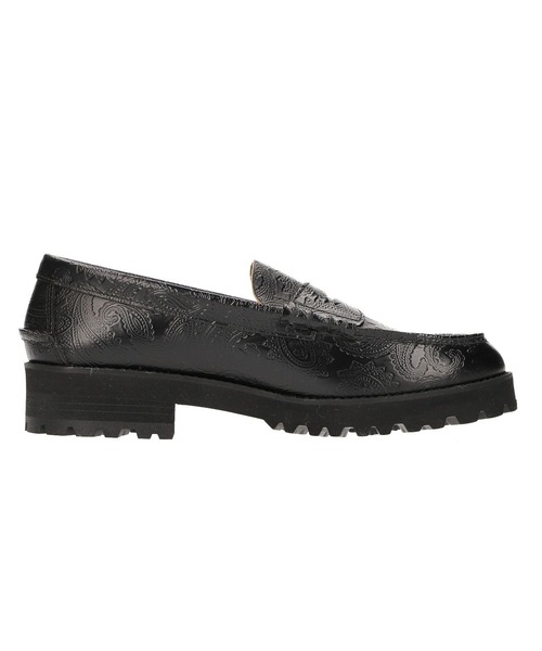 ローファー (The Kenford Fineshoes)TANK SOLE LOAFERSBLACK PAISLEY レディースの画像