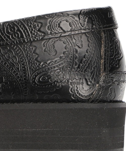 ローファー (The Kenford Fineshoes)TANK SOLE LOAFERSBLACK PAISLEY レディースの画像