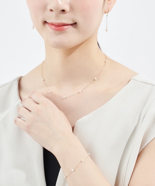 ブレスレット K10YG 淡水パール ブレスレット レディースの画像
