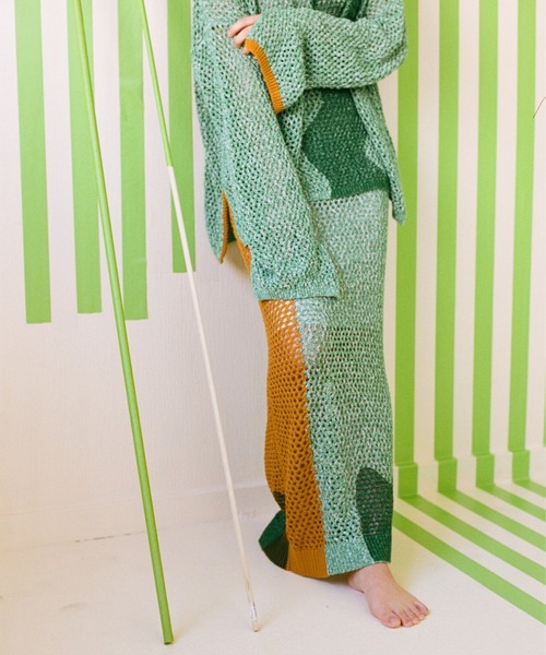 「PAMM」 ニットスカート フリー グレー レディース_画像4