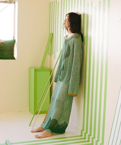 「PAMM」 ニットスカート フリー グレー レディース_画像5
