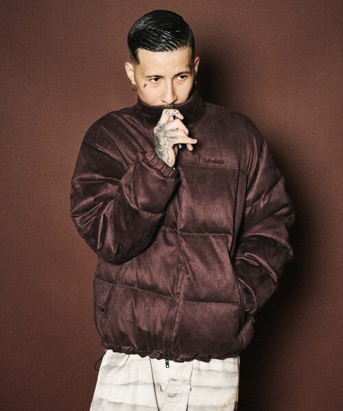 subciety コットン ジャケット 茶色 M サブサエティ Subciety（サブサエティ） ブルゾン アウター Faux suede puffer