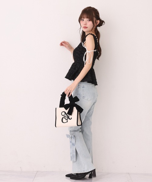 one after another NICE CLAUP トートバッグ ロゴ刺しゅう入り 