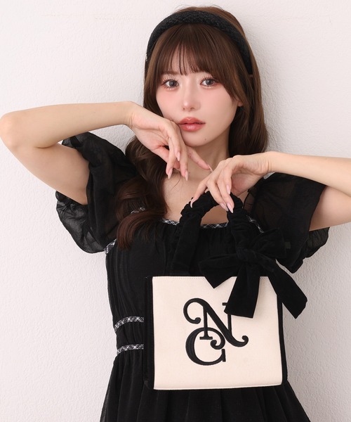 one after another NICE CLAUP トートバッグ ロゴ刺しゅう入り