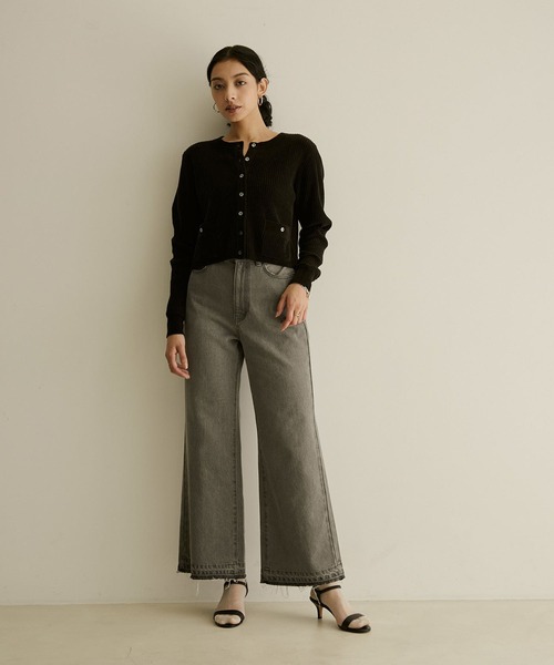 「SALON adam et rope'」 デニムパンツ M グレー系その他 レディース_画像4