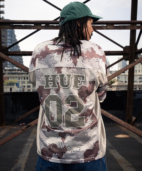 HUF フットボールTシャツ HUF（ハフ） tシャツ CAMO FOOTBALL JERSEY メンズ レディース
