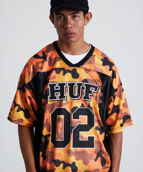 HUF フットボールTシャツ HUF（ハフ） tシャツ CAMO FOOTBALL JERSEY メンズ レディース