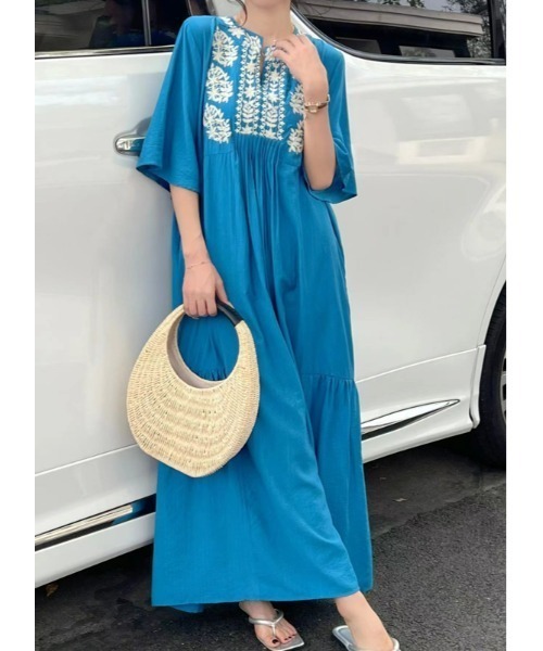 「FAVORITO」 半袖ワンピース F ホワイト レディース_画像3