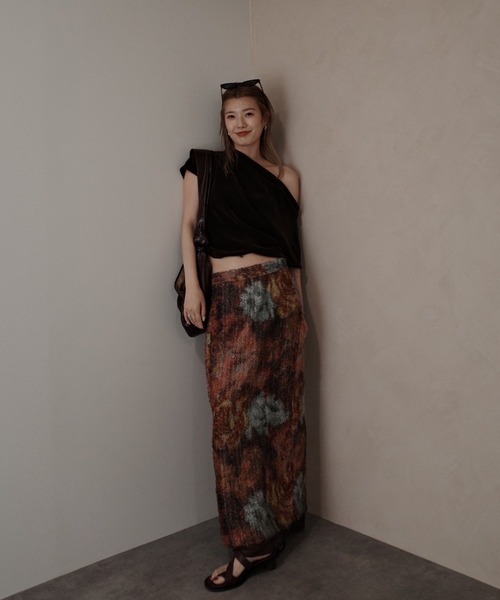 Ameri（アメリ） ロング スカート 夏 WOVEN PATTERN FLOWER SKIRT